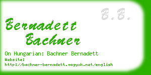 bernadett bachner business card